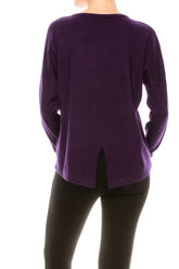 Aaeda Long Sleeve Rhinestone Sweater Top (Additional Colors) - foxberryparkproducts