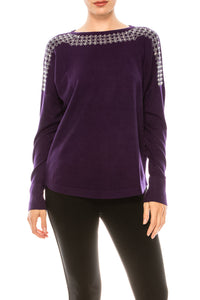 Aaeda Long Sleeve Rhinestone Sweater Top (Additional Colors) - foxberryparkproducts