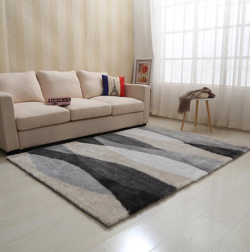 Aria Soft Pile Shag Area Rug Grey Print - foxberryparkproducts