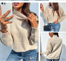 Load image into Gallery viewer, Turtleneck Leader Button Knitted Sweater - foxberryparkproducts
