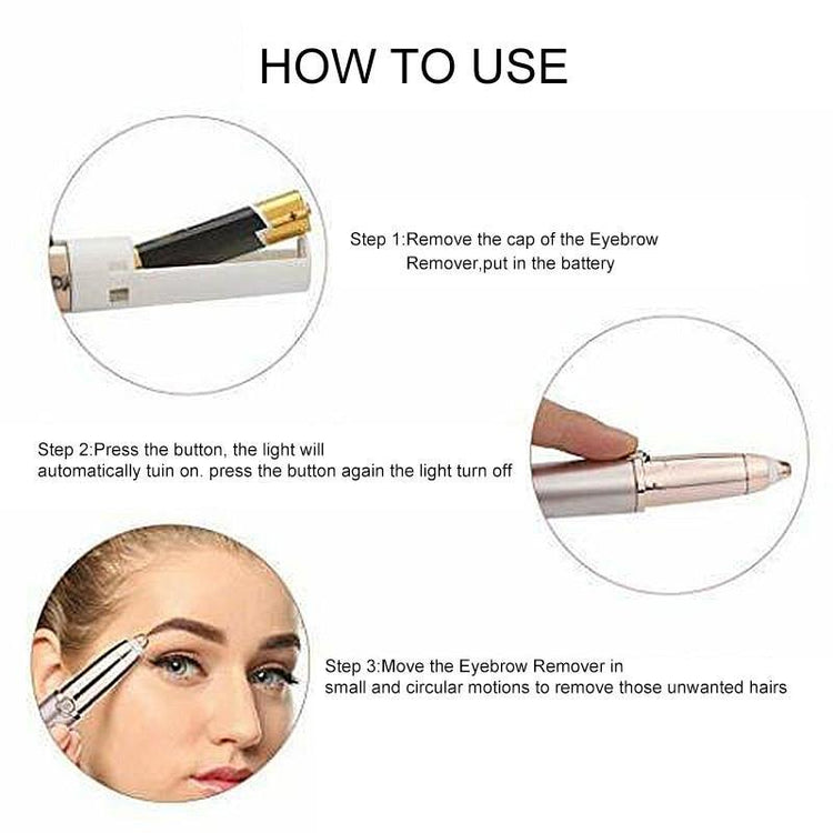 Painless Electric Eyebrow Epilator Pen Lip Face Hair Razor Hair Remover Eyebrow Trimmer Shaver Makeup Cosmetic Tools - foxberryparkproducts
