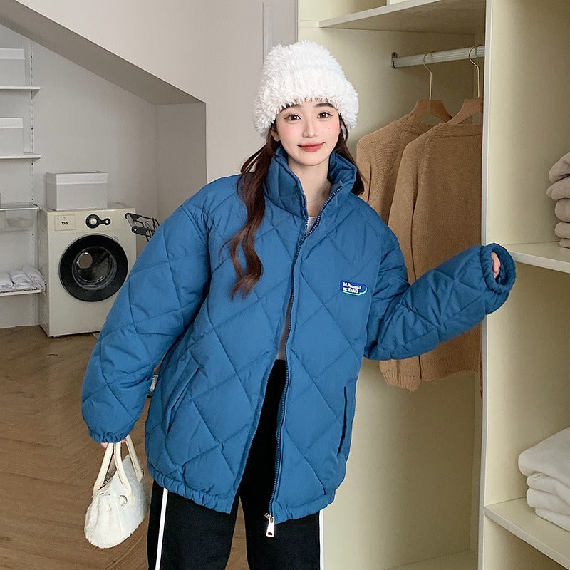 New Fashion Winter Jacket Diamond Plaid Cotton Jacket