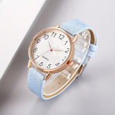 Simple Number Dial Ladies Watches Leather Strap Quartz - foxberryparkproducts