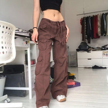 Load image into Gallery viewer, New Vintage Multi Pocket Vintage Overalls Women Drag Cool Street Loose Straight Pants Trend
