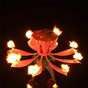 LED Candles Beautiful Musical Lotus Flower Happy Birthday - foxberryparkproducts