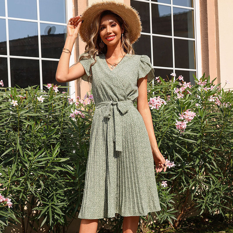 Quality High-End Mid-Waist Solid Color Cotton Green Mid-Length Skirt - foxberryparkproducts
