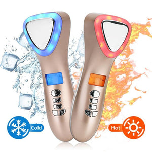 Ultrasonic Cryotherapy LED Hot Cold Hammer Facial Lifting Vibration Massager - foxberryparkproducts