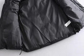 women Black Warm Faux Leather Vest Coat - foxberryparkproducts