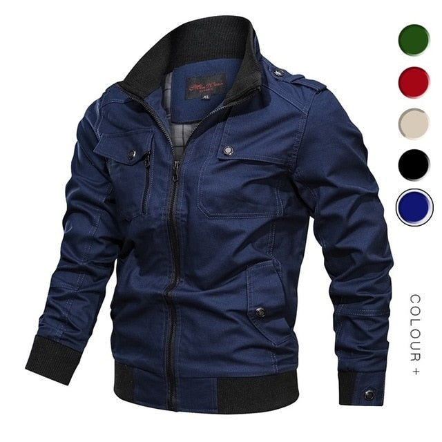 Military Jacket Men Spring Autumn Cotton Windbreaker - foxberryparkproducts