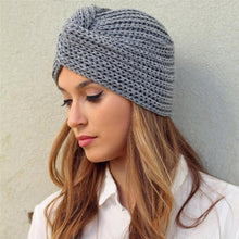 Load image into Gallery viewer, Muslim inner hijab caps bohemia turban cashmere cross wrap head Indian hat - foxberryparkproducts
