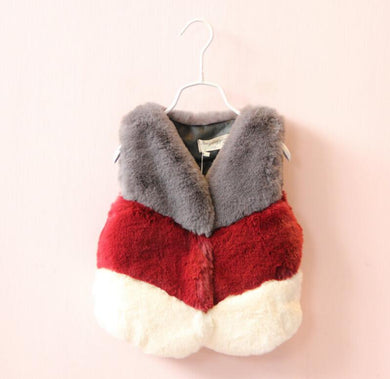 Melario Outerwear&Coats New autumn Winter Fashion Thick Warm Faux Fur Vest cute V-Neck Fur Patchwork Vest Girls clothes - foxberryparkproducts