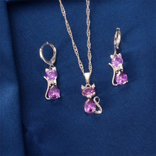Load image into Gallery viewer, Necklace Earrings Set Kitty  Set       ID A112 - 1112 - foxberryparkproducts

