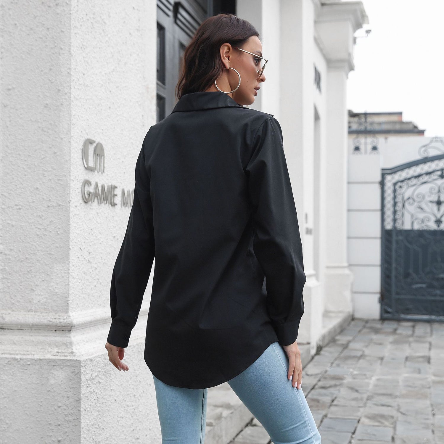 Cotton Double Pocket Long Sleeved Women Loose Shirt Spring And Summer New - foxberryparkproducts