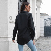 Cotton Double Pocket Long Sleeved Women Loose Shirt Spring And Summer New - foxberryparkproducts