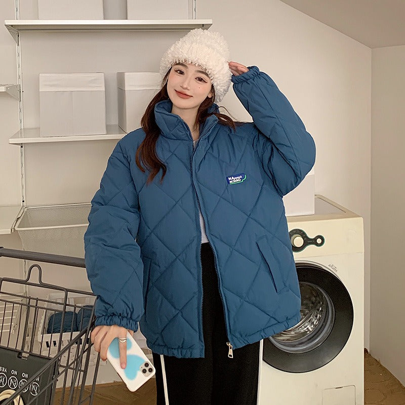 New Fashion Winter Jacket Diamond Plaid Cotton Jacket