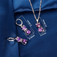 Load image into Gallery viewer, Necklace Earrings Set Kitty  Set       ID A112 - 1112 - foxberryparkproducts
