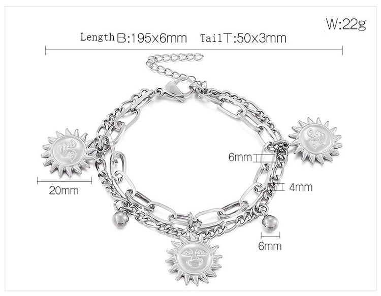 Fashion Bracelet ins Double Titanium Steel Bracelet Cold Style Men&