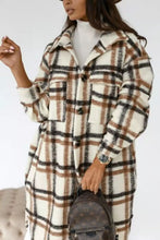 Load image into Gallery viewer, Spring And Autumn New Women&#39;s Plaid Brushed Medium Long Woolen Coat
