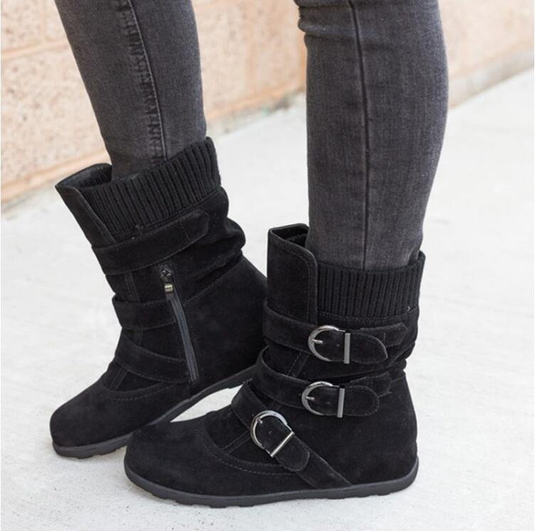Winter buckled calf women&