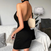 WannaThis Halter V-Neck Mini Dresses - foxberryparkproducts