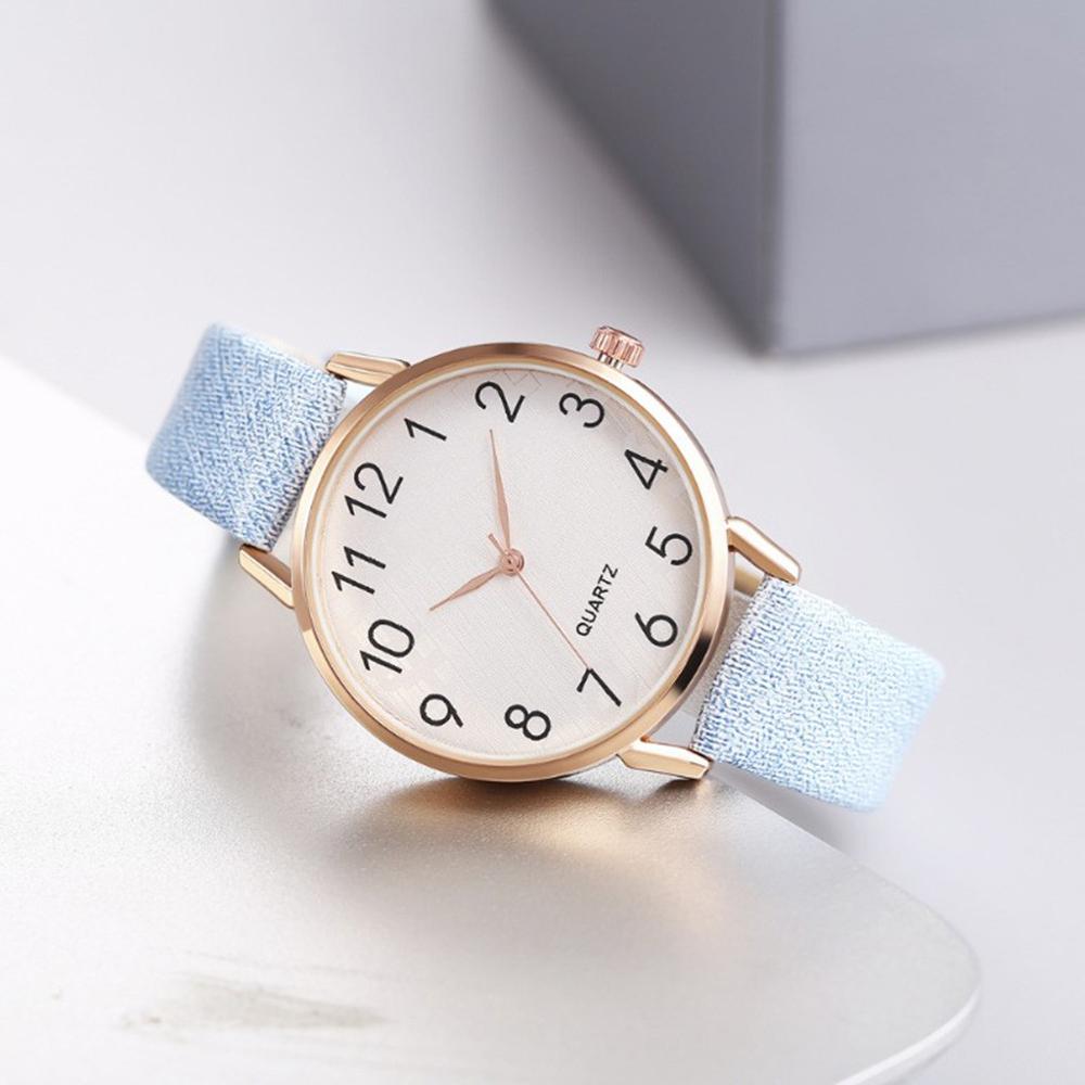 Simple Number Dial Ladies Watches Leather Strap Quartz - foxberryparkproducts