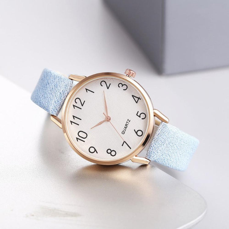 Simple Number Dial Ladies Watches Leather Strap Quartz - foxberryparkproducts