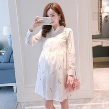 Load image into Gallery viewer, Comfortable Fashion Maternity Shirt Dress - foxberryparkproducts
