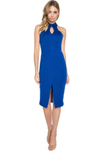 Load image into Gallery viewer, Emma Dress - Sleeveless dress with collar, front keyhole, back cut-out
