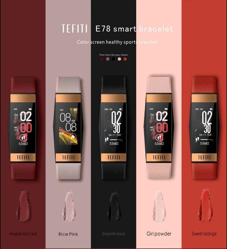 E78 Women bracelet watch men heart rate blood pressure smart wristband fitness band tracker Ip68 waterproof sport watch swim - foxberryparkproducts