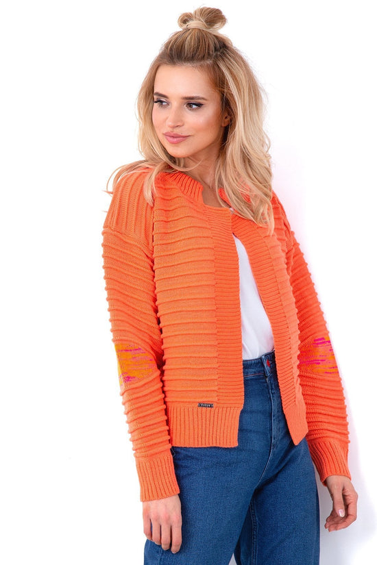 Strickblazer in Neonfarben FOB634 Coral - foxberryparkproducts