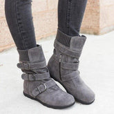 Winter buckled calf women&