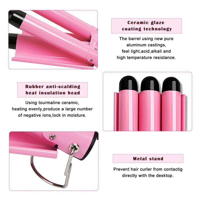 New Arrival Hair Curling Iron LED Ceramic Triple Barrel Hair Curler Irons - foxberryparkproducts