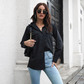 Cotton Double Pocket Long Sleeved Women Loose Shirt Spring And Summer New - foxberryparkproducts