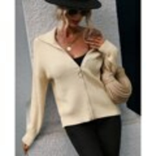 Zip-Up Sweaters For Women Knit Tops - foxberryparkproducts