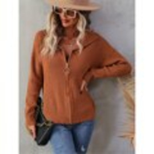 Zip-Up Sweaters For Women Knit Tops - foxberryparkproducts
