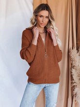 Load image into Gallery viewer, Zip-Up Sweaters For Women Knit Tops - foxberryparkproducts
