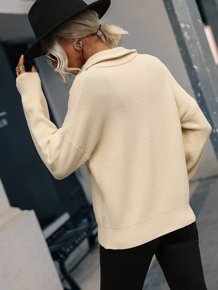 Zip-Up Sweaters For Women Knit Tops - foxberryparkproducts