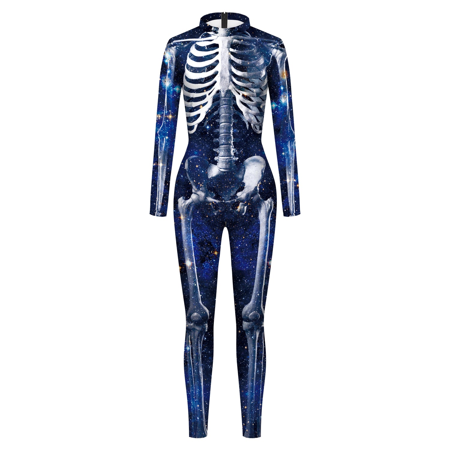 VIP FASHION Adult Skeleton Print Halloween Cosplay For Women Ghost Jumpsuit - foxberryparkproducts