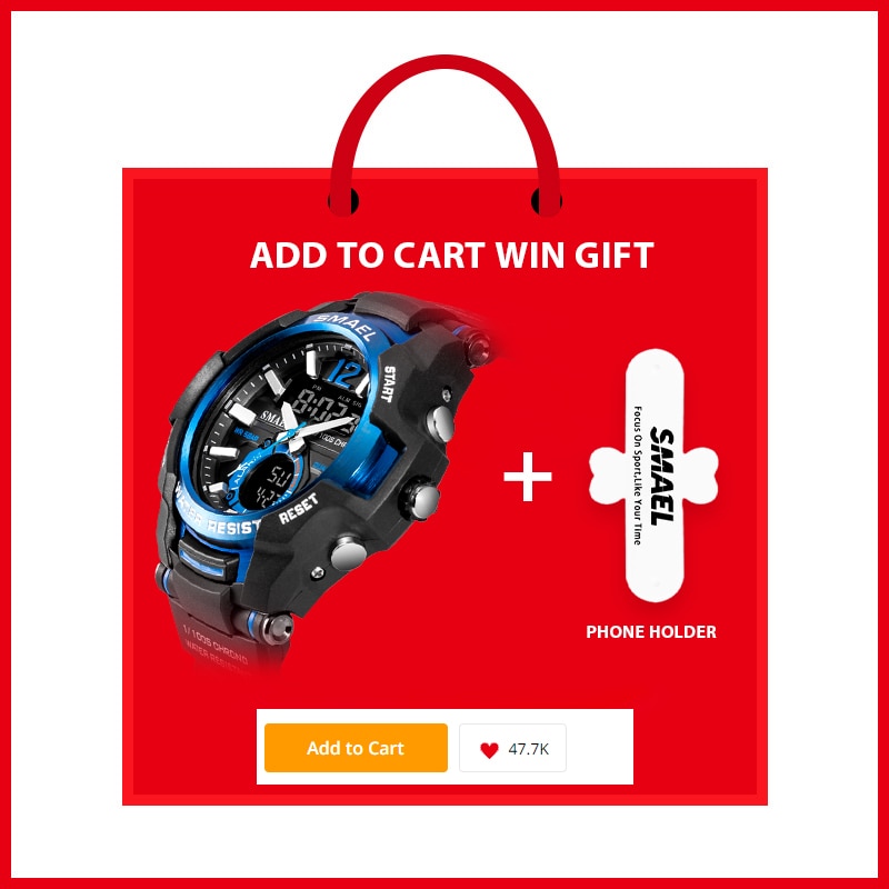 Men Watches SMAEL Sport Watch Waterproof 50M Wristwatch - foxberryparkproducts