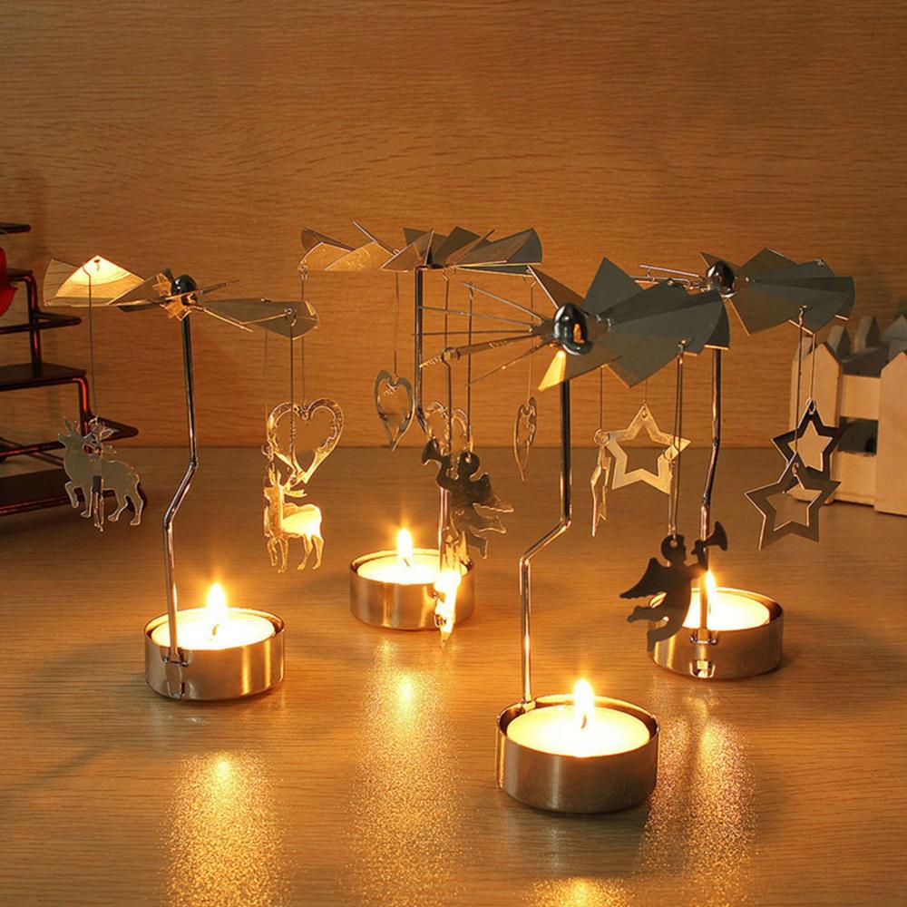 Christmas Rotary Candle Holder Merry Christmas Decoration for Home - foxberryparkproducts