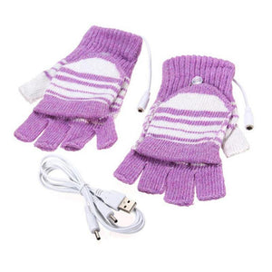 Electric USB heated Gloves Winter Thermal half-finger With full-finger cover - foxberryparkproducts