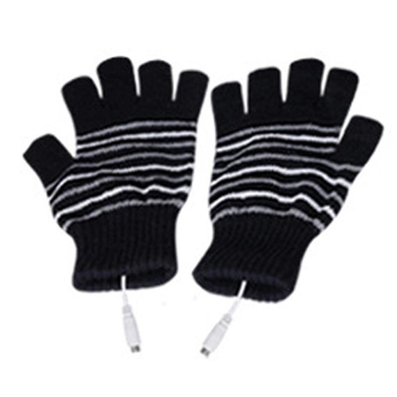 Electric USB heated Gloves Winter Thermal half-finger With full-finger cover - foxberryparkproducts