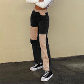 Streetwear Women Bodycon Jeans woman Fashion Patchwork - foxberryparkproducts