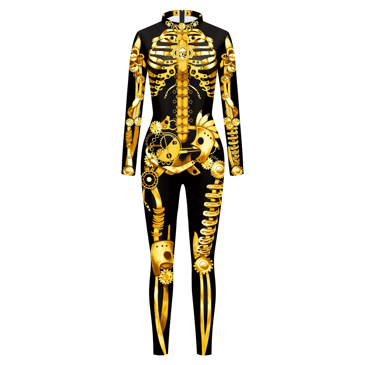 VIP FASHION Adult Skeleton Print Halloween Cosplay For Women Ghost Jumpsuit - foxberryparkproducts