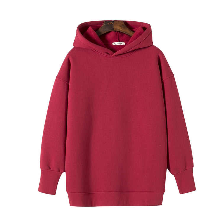 GCAROL Fall Winter Women Long Hooded Suits 80% Cotton Fleece - foxberryparkproducts