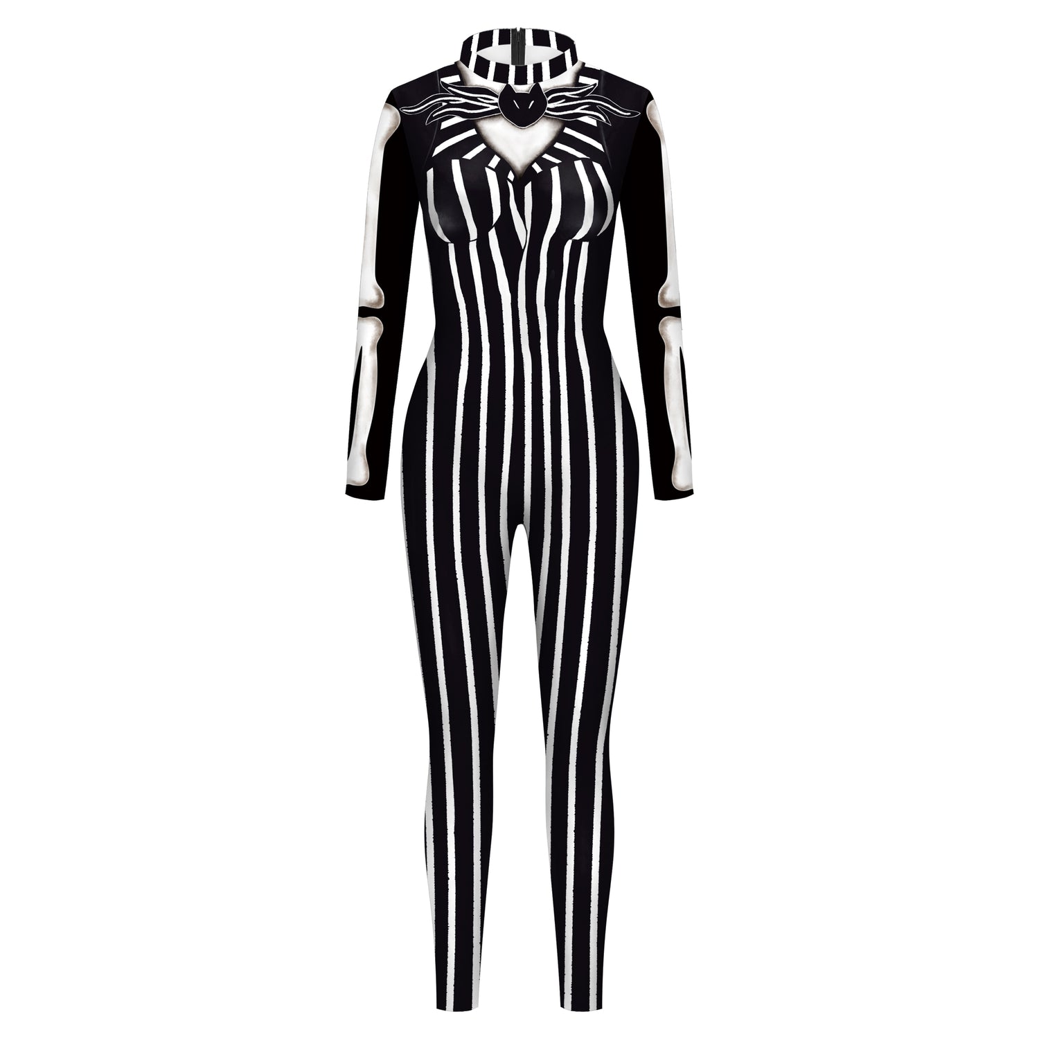 VIP FASHION Adult Skeleton Print Halloween Cosplay For Women Ghost Jumpsuit - foxberryparkproducts