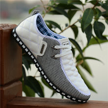 Load image into Gallery viewer, Men Leather Shoes  Breathable Light Weight White Sneakers
