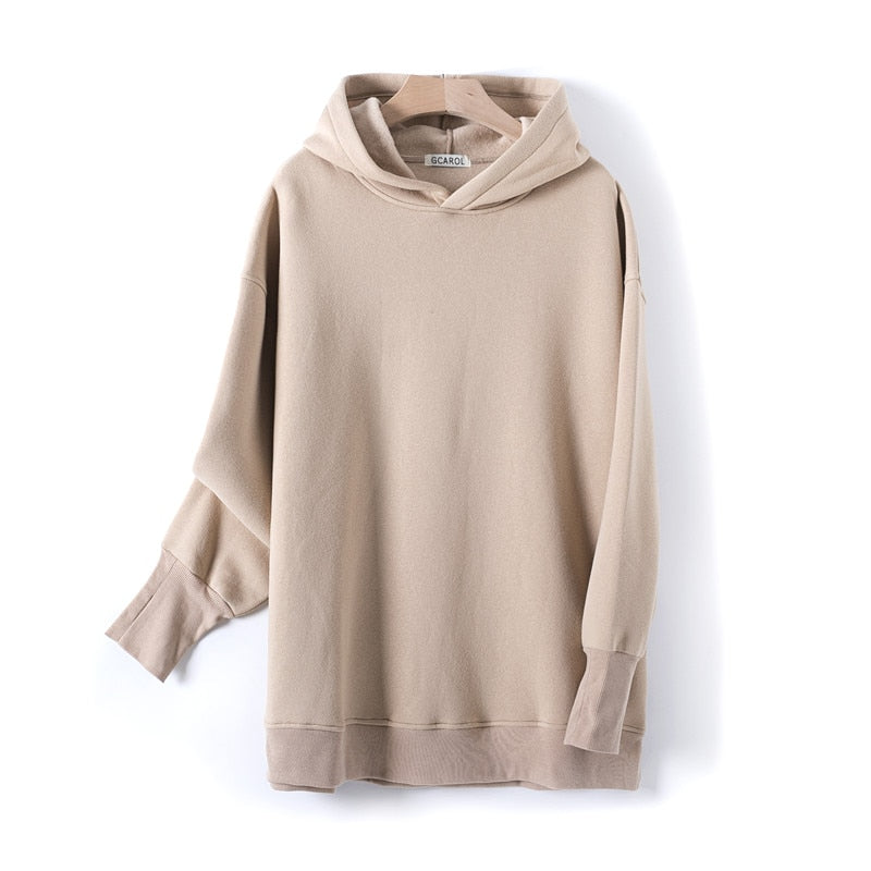 GCAROL Fall Winter Women Long Hooded Suits 80% Cotton Fleece - foxberryparkproducts