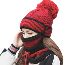 Load image into Gallery viewer, 3PCS Womens Winter Scarf Hat Set - foxberryparkproducts

