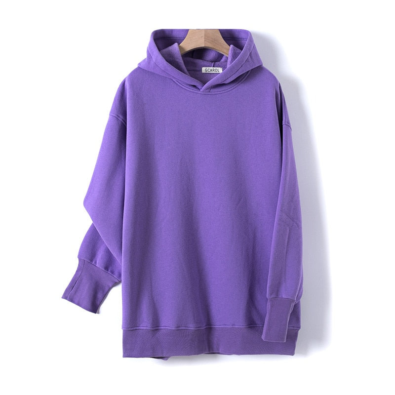 GCAROL Fall Winter Women Long Hooded Suits 80% Cotton Fleece - foxberryparkproducts